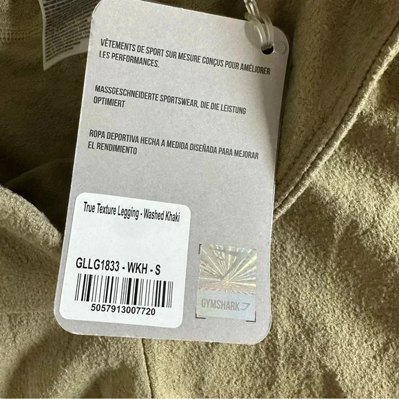 Gymshark Leggings True Texture Washed Khaki High Size Small - Picture 3 of 8
